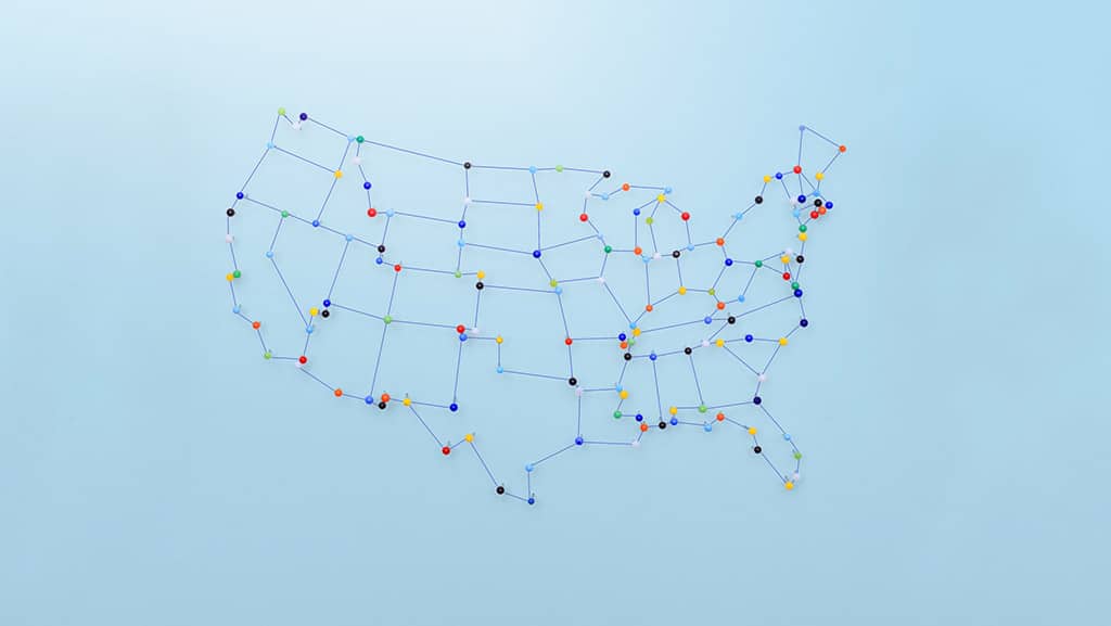 State Whistleblower Laws and Reward Programs – Pins and String Outlining the Map of the US