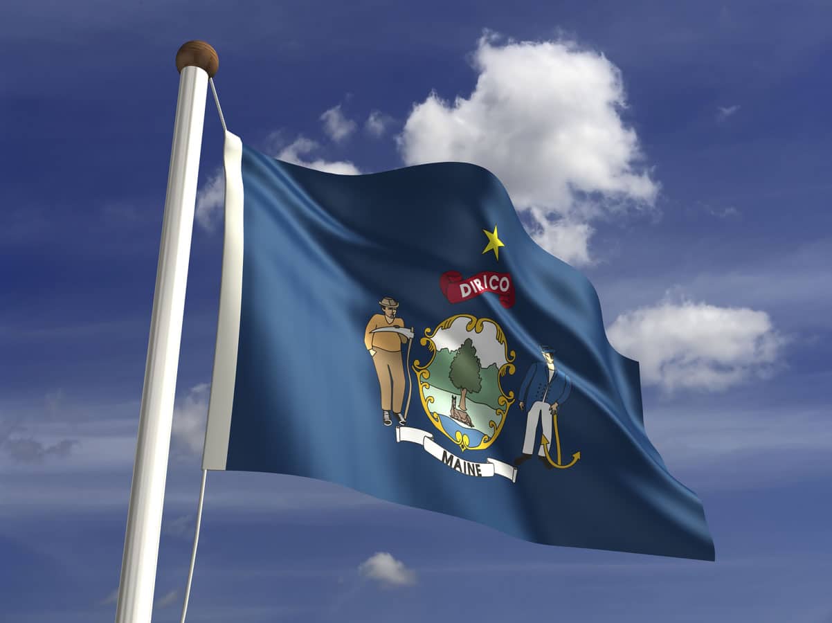 Maine flag (with clipping path)