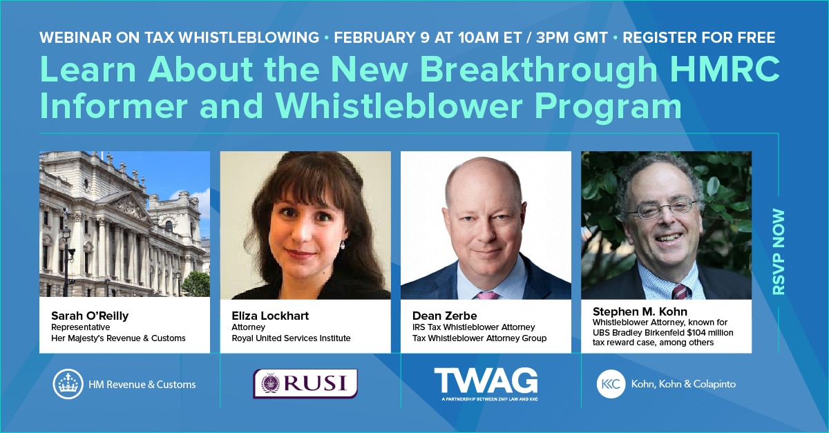 Experts To Discuss New Hmrc Whistleblower Program In Upcoming Webinar